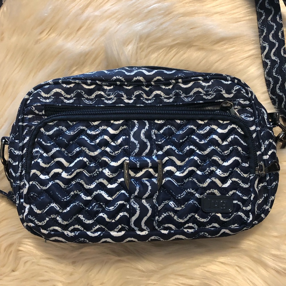 Stylish Navy and White Quilted Women's Bag by Lug